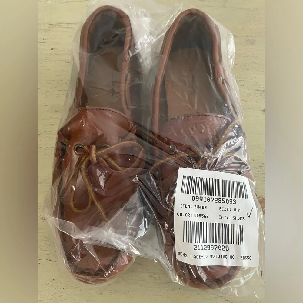 J. CREW Lace-Up Leather Driving Shoes in Brown‎ Size 8 M $178 New BW468